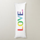 Liefde, pride lgbt lgbtq regenboogkleuren wit lichaamskussen (Achterkant (Verticaal))