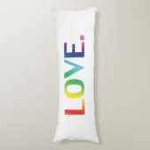 Liefde, pride lgbt lgbtq regenboogkleuren wit lichaamskussen (Voorkant Verticaal)