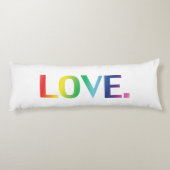 Liefde, pride lgbt lgbtq regenboogkleuren wit lichaamskussen (Achterkant)