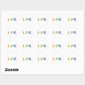 Liefde, pride lgbt lgbtq regenboogkleuren wit ronde sticker (Vel)
