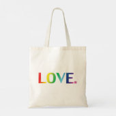 Liefde, pride lgbt lgbtq regenboogkleurige letters tote bag (Achterkant)