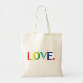 Liefde, pride lgbt lgbtq regenboogkleurige letters tote bag