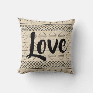 Liefde Print Geometrisch Zuidwesten Beige Kussen