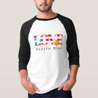 Liefde Puerto Rico 3/4 Sleeve Baseball Raglan Shir T-shirt