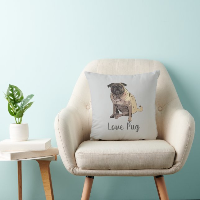 Liefde Pug Kussen (Stoel)