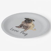 Liefde Pug Papieren Bordje (Gekanteld)