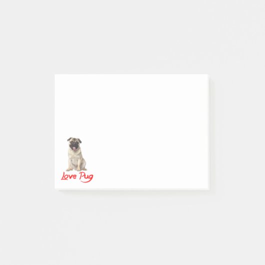Liefde Pug Puppies Hond Post IT Plaknotities Post-it® Notes (Voorkant)