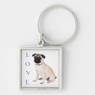 Liefde Pug Puppies Hond Sleutelhanger