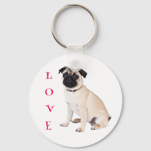Liefde Pug Puppies Hond Sleutelhanger