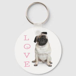 Liefde Pug Puppies Hond Sleutelhanger