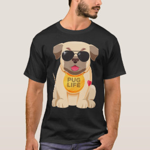 Liefde Pug Puppies Honden Cartoon Heren T-shirt