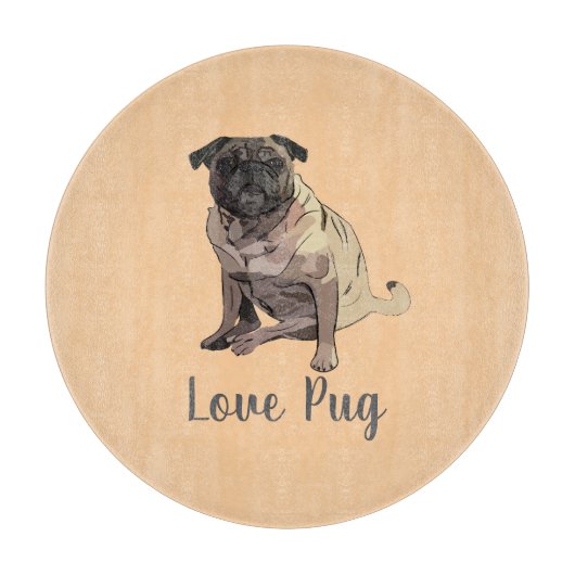 Liefde Pug Snijplank (Voorkant)