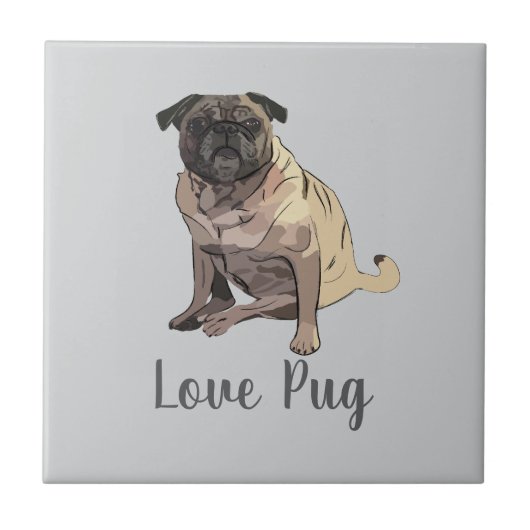 Liefde Pug Tegeltje (Voorkant)