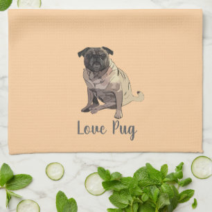 Liefde Pug Theedoek