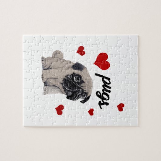Liefde puggen legpuzzel (Horizontaal)