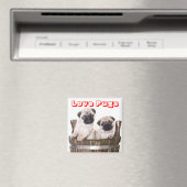 Liefde Pugs Puppy Honden in Houten Barrel Crate Ma Magneet (Insitu (Vaatwasser))