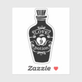 Liefde punt 9 flesje  zwart grafisch sticker (Vel)