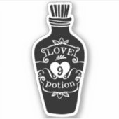 Liefde punt 9 flesje zwart grafisch sticker (Voorkant)