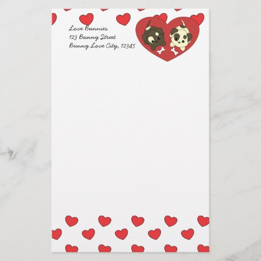 Liefde Puppies Briefpapier (Voorkant)