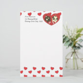 Liefde Puppies Briefpapier (Staand voorkant)
