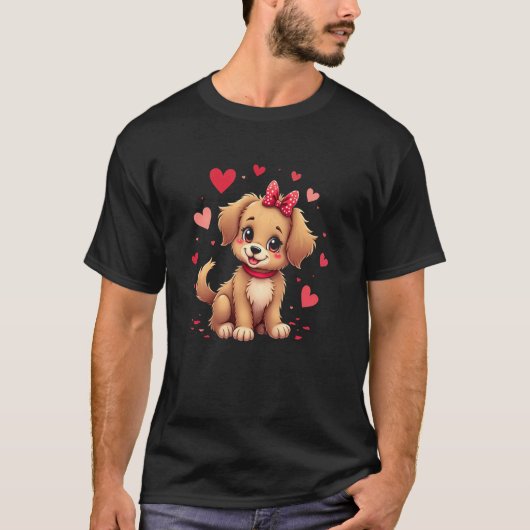 Liefde Puppy Hond Vintage T-shirt (Voorkant)