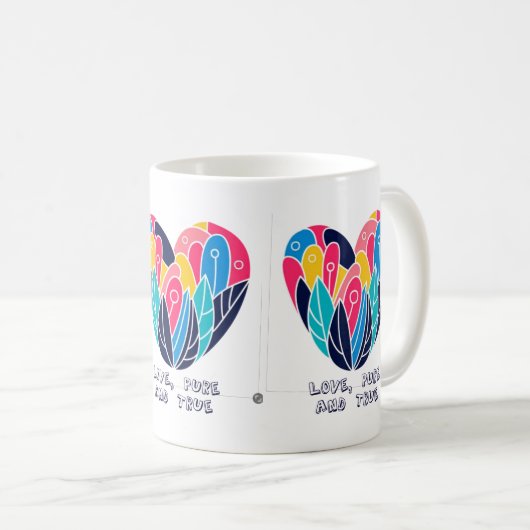 Liefde, puur en waar koffiemok (Voorkant rechts)