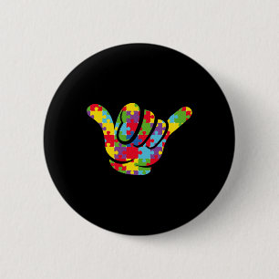 Liefde Puzzel Hand Gebarentaal Autisme Bewustzijn Ronde Button 5,7 Cm