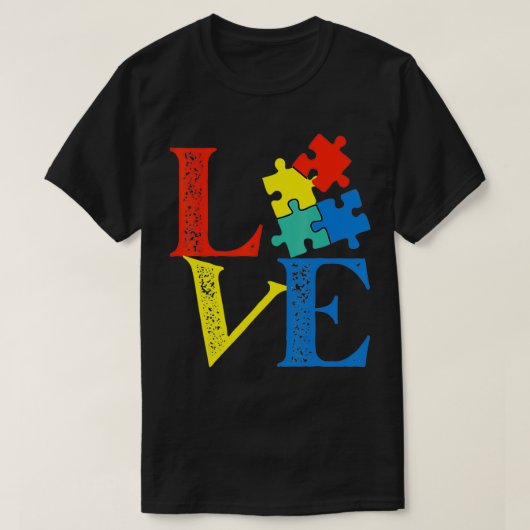 Liefde Puzzle Cute Autisme Awareness T-shirt (Design voorkant)