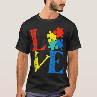 Liefde Puzzle Cute Autisme Awareness T-shirt