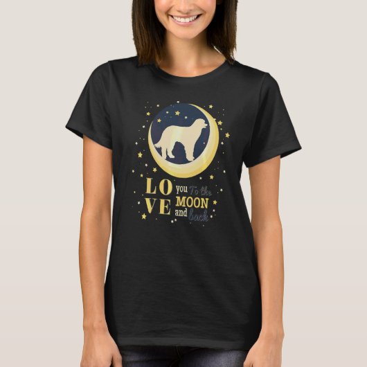 Liefde Pyrenese Herder Hond Naar De Maan T-shirt (Voorkant)