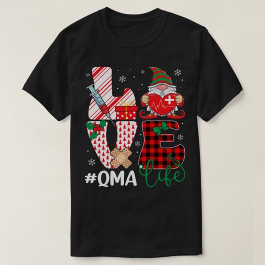 Liefde QMA Grappige Gnome Verpleegster Stethoscoop T-shirt (Design voorkant)