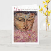 Liefde Quote Boeddha Waterverf Art Wenskaarten Kaart (Gele Bloem)