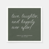 Liefde Quote Minimale Typografische Mos Groene Coc Servet (Voorkant)