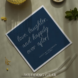 Liefde Quote Minimale Typografische Navy Blauwe Co Servet