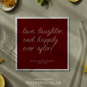 Liefde Quote Minimale Typografische Rode Cocktail Servet