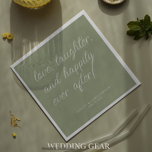 Liefde Quote Minimale Typografische Sage Groene Co Servet