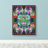 Liefde Quote Monarch Vlinder Inspirerend Canvas Afdruk (Insitu (Houten vloer))