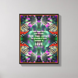 Liefde Quote Monarch Vlinder Inspirerend Canvas Afdruk