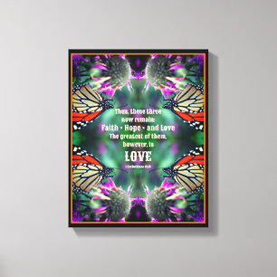 Liefde Quote Monarch Vlinder Inspirerend Canvas Afdruk