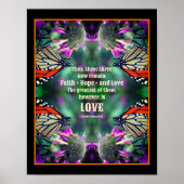 Liefde Quote Monarch Vlinder Inspirerend Poster (Voorkant)