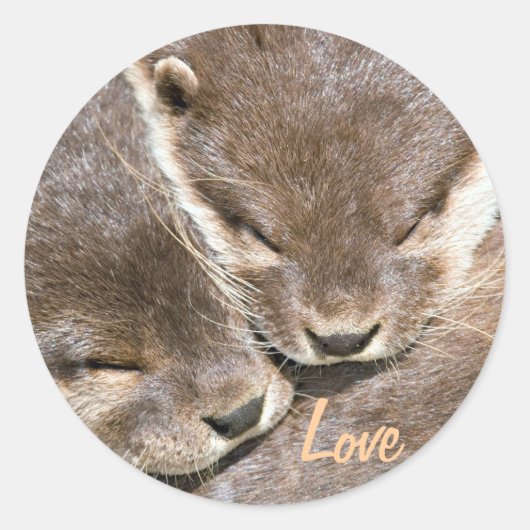 Liefde Quote - Otters Ronde Sticker (Voorkant)
