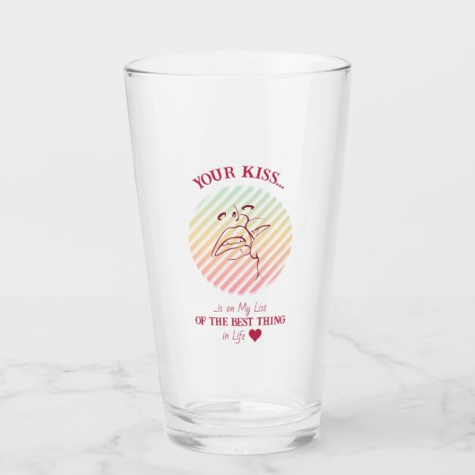 Liefde Quote Romantische Kus Glas (Voorkant)