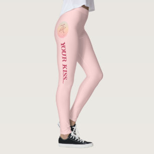 Liefde Quote Romantische Kus Roze Leggings