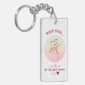 Liefde Quote Romantische Kus Sleutelhanger (Voorkant Links)