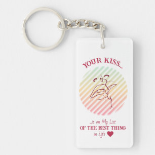 Liefde Quote Romantische Kus Sleutelhanger