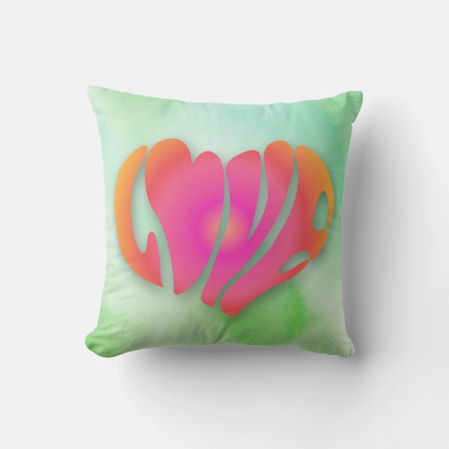 Liefde Quote Valentijnsdag Roze Hart Tekst Kussen (Voorkant)