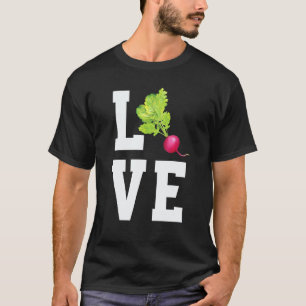 Liefde Radijs Schattig Groente Vegan Radijs T-shirt