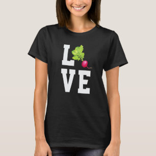 Liefde Radijs Schattig Groente Vegan Radijs T-shirt