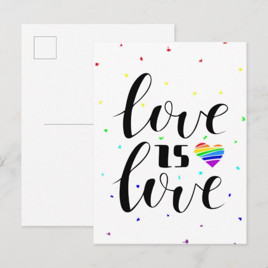 Liefde | Rainboogharten Briefkaart (Voorkant / Achterkant)