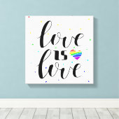 Liefde | Rainboogharten Canvas Afdruk (Insitu (Houten vloer))